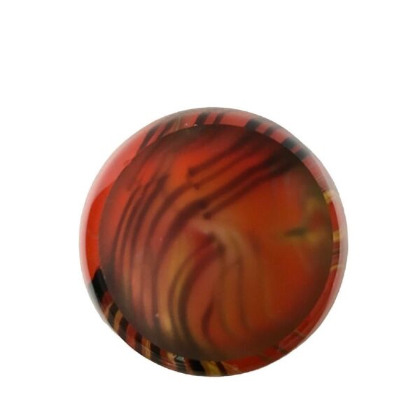 Vintage Murano Style orange art glass swirl 8 inch glass vase - Picture 7 of 7